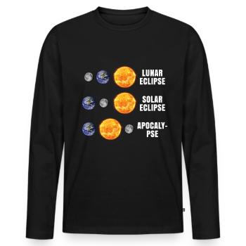 Lunar Eclipse Solar Eclipse Apocalypse - Men's Premium Organic Long Sleeve Shirt - black - Front - Nico (187cm)