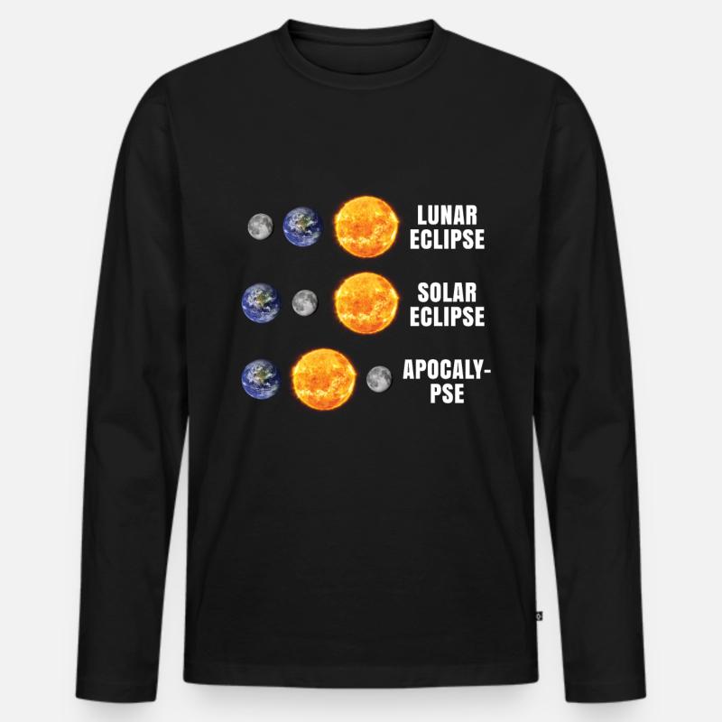 Mondfinsternis Sonnenfinsternis Apokalypse - Männer Premium Bio Langarmshirt - Schwarz