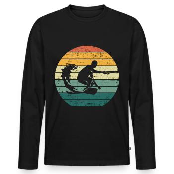 Rétro Wakeboard Wakeboard Wakeboard Wakeboard wakeboard - T-shirt manches longues Premium bio Homme - noir - Devant - Nico (187cm)