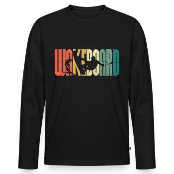 Rétro Wakeboard Wakeboard Wakeboard Wakeboard wakeboard - T-shirt manches longues Premium bio Homme - noir - Devant - Nico (187cm)
