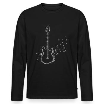 E Guitar Music Notes Musical Instrument E Guitar - Men's Premium Organic Long Sleeve Shirt - black - Front - Nico (187cm)