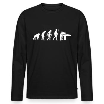 Billard Evolution Billardspieler - Männer Premium Bio Langarmshirt - Schwarz - Vorne - Nico (187cm)