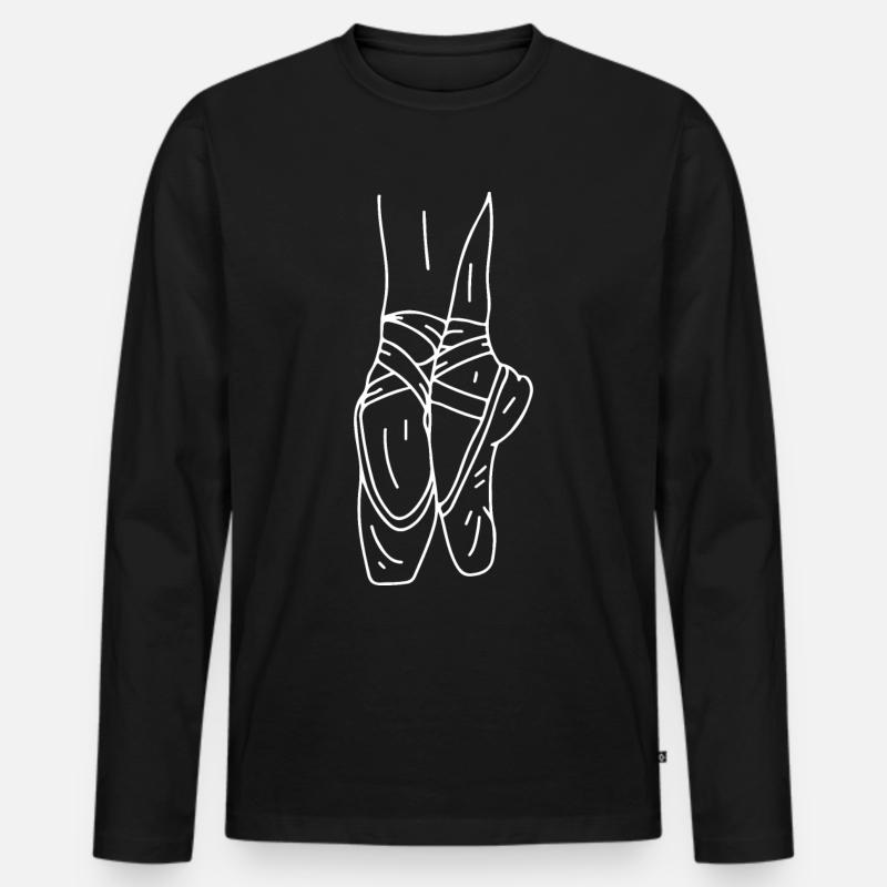 Ballett Schuhe - Männer Premium Bio Langarmshirt - Schwarz