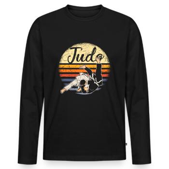 Retro Judo Vintage Judoka Judoist Martial Arts - Men's Premium Organic Long Sleeve Shirt - black - Front - Nico (187cm)