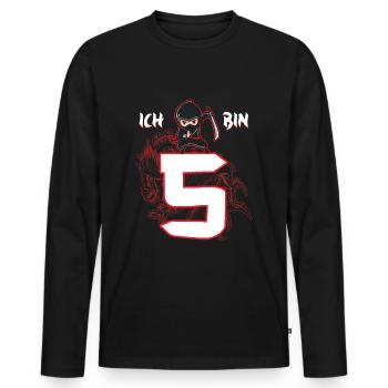 5. Geburtstag Ninja 5 Jahre Ninja Kostüm - Männer Premium Bio Langarmshirt - Schwarz - Vorne - Nico (187cm)