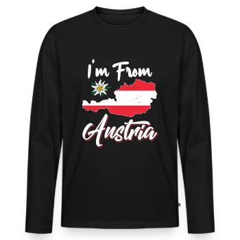 Je suis d’Autriche Autriche Autriche Accueil - T-shirt manches longues Premium bio Homme - noir - Devant - Nico (187cm)