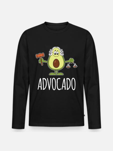 Avocado Law Advocado Student Lawyer Exam - Men's Premium Organic Long Sleeve Shirt - black
