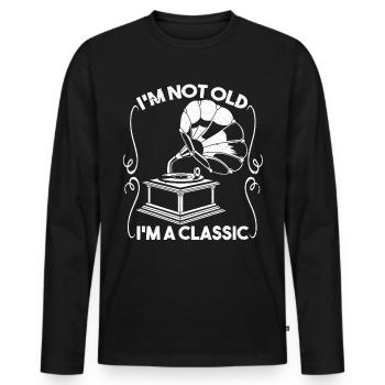 Im A Classic Grammophon Platine - T-shirt manches longues Premium bio Homme - noir - Devant - Nico (187cm)
