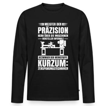 Meister Zerspanungsmechaniker Techniker Zerspaner - Männer Premium Bio Langarmshirt - Schwarz - Vorne - Nico (187cm)