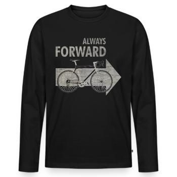 Vélo cycliste vélo vélo roue cadeau - T-shirt manches longues Premium bio Homme - noir - Devant - Nico (187cm)
