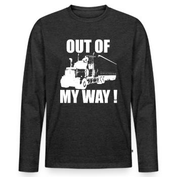 Trucker - Männer Premium Bio Langarmshirt - Anthrazit meliert - Vorne - Nico (187cm)