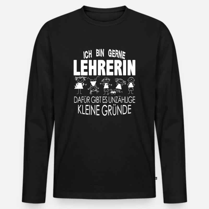 ICH BIN GERNE LEHRERIN - Männer Premium Bio Langarmshirt - Schwarz