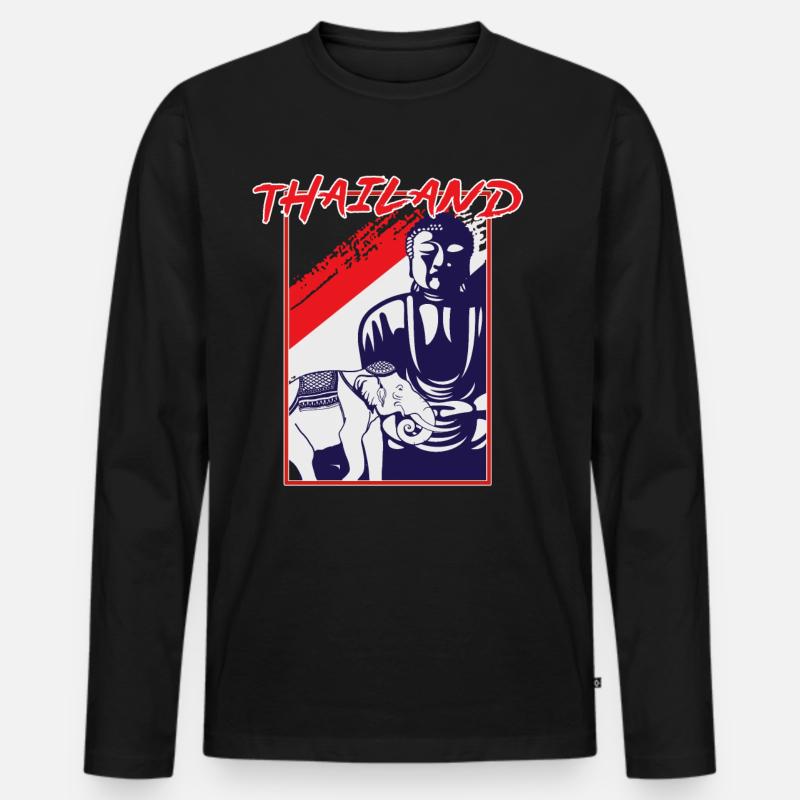 Tailand Land Reise Geschenk - Männer Premium Bio Langarmshirt - Schwarz