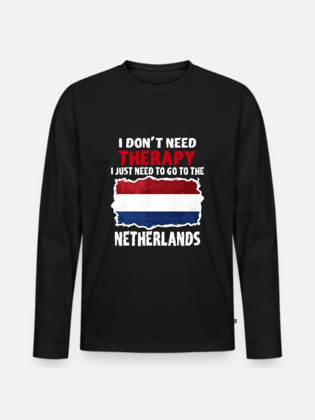 Netherlands - Men's Premium Organic Long Sleeve Shirt - black