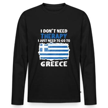 Greece - Men's Premium Organic Long Sleeve Shirt - black - Front - Nico (187cm)