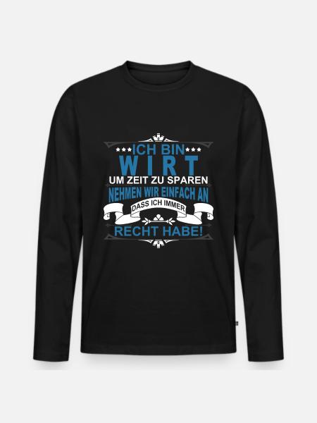 Wirt - Männer Premium Bio Langarmshirt - Schwarz