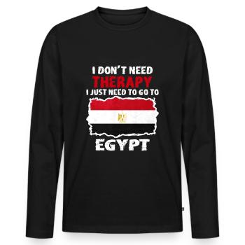 Egypt - Men's Premium Organic Long Sleeve Shirt - black - Front - Nico (187cm)