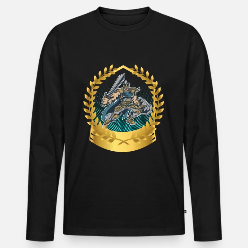 Wikinger - Männer Premium Bio Langarmshirt - Schwarz