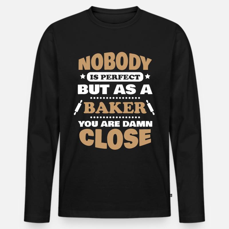 Bäcker - Männer Premium Bio Langarmshirt - Schwarz