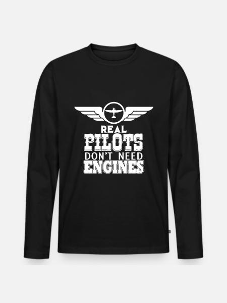Pilot Glider Glider Gift Airplane - Men's Premium Organic Long Sleeve Shirt - black