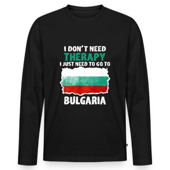 Bulgarien - Männer Premium Bio Langarmshirt - Schwarz - Vorne - Nico (187cm)