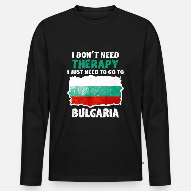 Bulgarien - Männer Premium Bio Langarmshirt - Schwarz