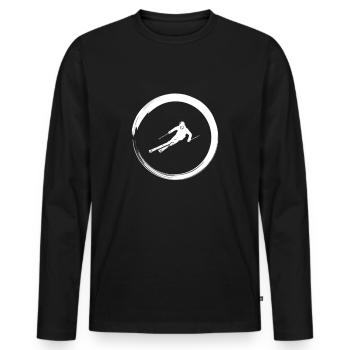 Ski ski ski ski ski ski vacances - T-shirt manches longues Premium bio Homme - noir - Devant - Nico (187cm)
