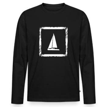 Voile voile Voile - T-shirt manches longues Premium bio Homme - noir - Devant - Nico (187cm)