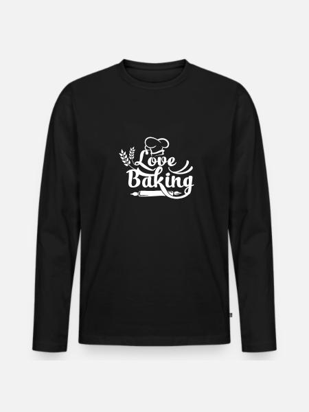 Baker Baking Bakery Baking Baker - Men's Premium Organic Long Sleeve Shirt - black