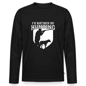 Hunter Hunter Hunting Hunting Hunting - Men's Premium Organic Long Sleeve Shirt - black - Front - Nico (187cm)