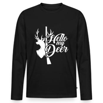 Huntress Hunting Hunting Hunting - Men's Premium Organic Long Sleeve Shirt - black - Front - Nico (187cm)