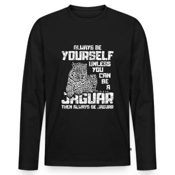 jaguar - Men's Premium Organic Long Sleeve Shirt - black - Front - Nico (187cm)
