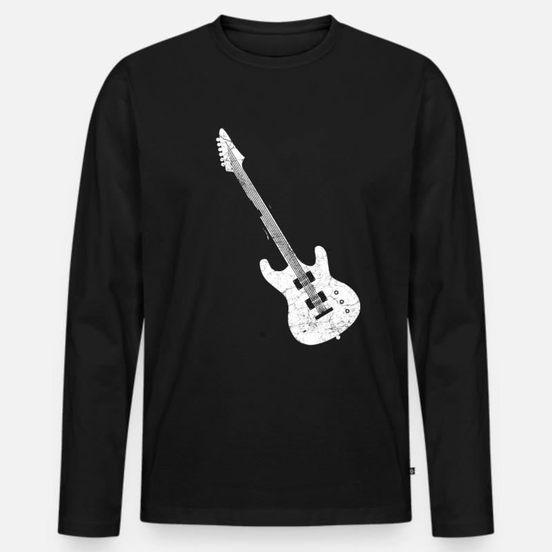Gitarre - Männer Premium Bio Langarmshirt - Schwarz