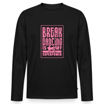 Breakdancer - Men's Premium Organic Long Sleeve Shirt - black - Front - Nico (187cm)