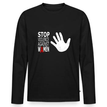 Violence against women's rights - Men's Premium Organic Long Sleeve Shirt - black - Front - Nico (187cm)