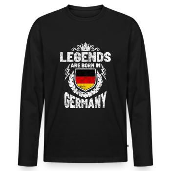 Allemagne - T-shirt manches longues Premium bio Homme - noir - Devant - Nico (187cm)