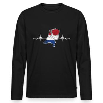 Netherlands - Men's Premium Organic Long Sleeve Shirt - black - Front - Nico (187cm)