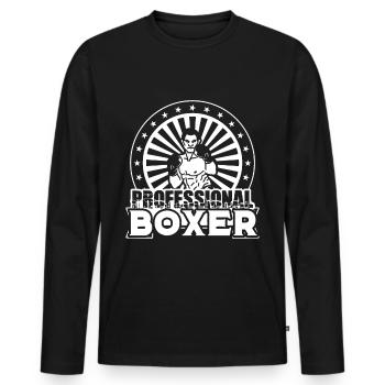 Arts martiaux Boxer Boxe Boxe Boxing - T-shirt manches longues Premium bio Homme - noir - Devant - Nico (187cm)