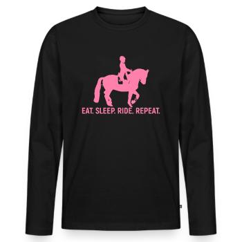 Chevaux chevaux - T-shirt manches longues Premium bio Homme - noir - Devant - Nico (187cm)
