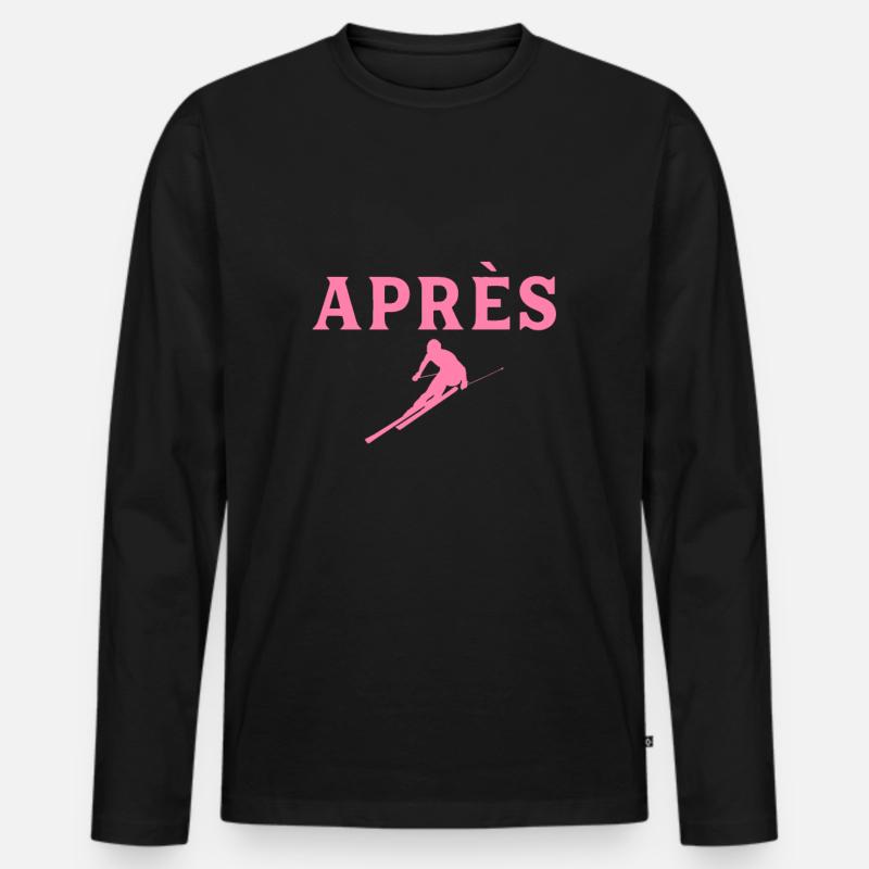 Apres Ski Apres Skiing - Männer Premium Bio Langarmshirt - Schwarz