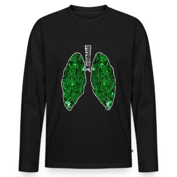 Cannabis Weed Lung Gift Drogues Fumer Niko - T-shirt manches longues Premium bio Homme - noir - Devant - Nico (187cm)