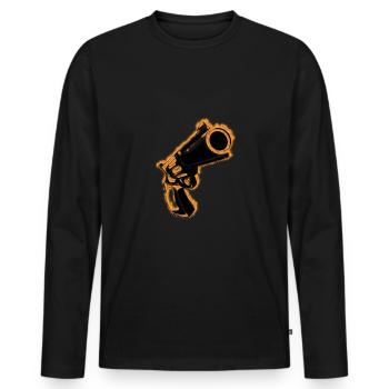 Arme à feu pistolet - T-shirt manches longues Premium bio Homme - noir - Devant - Nico (187cm)