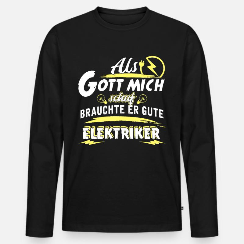 Elektriker - Männer Premium Bio Langarmshirt - Schwarz