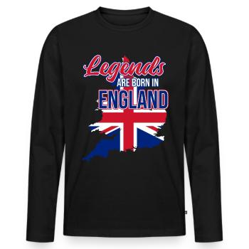 Angleterre - T-shirt manches longues Premium bio Homme - noir - Devant - Nico (187cm)