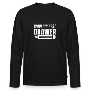 Dessinateur Peintres Dessiner Dessineur - T-shirt manches longues Premium bio Homme - noir - Devant - Nico (187cm)