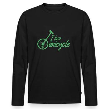 Einrad fahren Ein Rad Einräder Unicycle Unicycling - Männer Premium Bio Langarmshirt - Schwarz - Vorne - Nico (187cm)