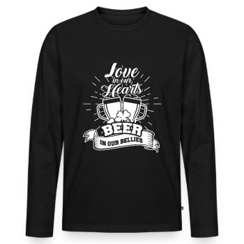 St Patricks Day - T-shirt manches longues Premium bio Homme - noir - Devant - Nico (187cm)
