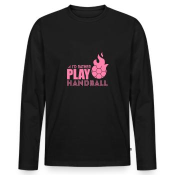 Handball player Handball player Handball player - Men's Premium Organic Long Sleeve Shirt - black - Front - Nico (187cm)