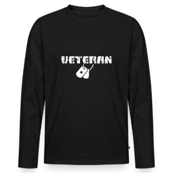 Vétéran soldat vétéran militaire vétéran militaire - T-shirt manches longues Premium bio Homme - noir - Devant - Nico (187cm)