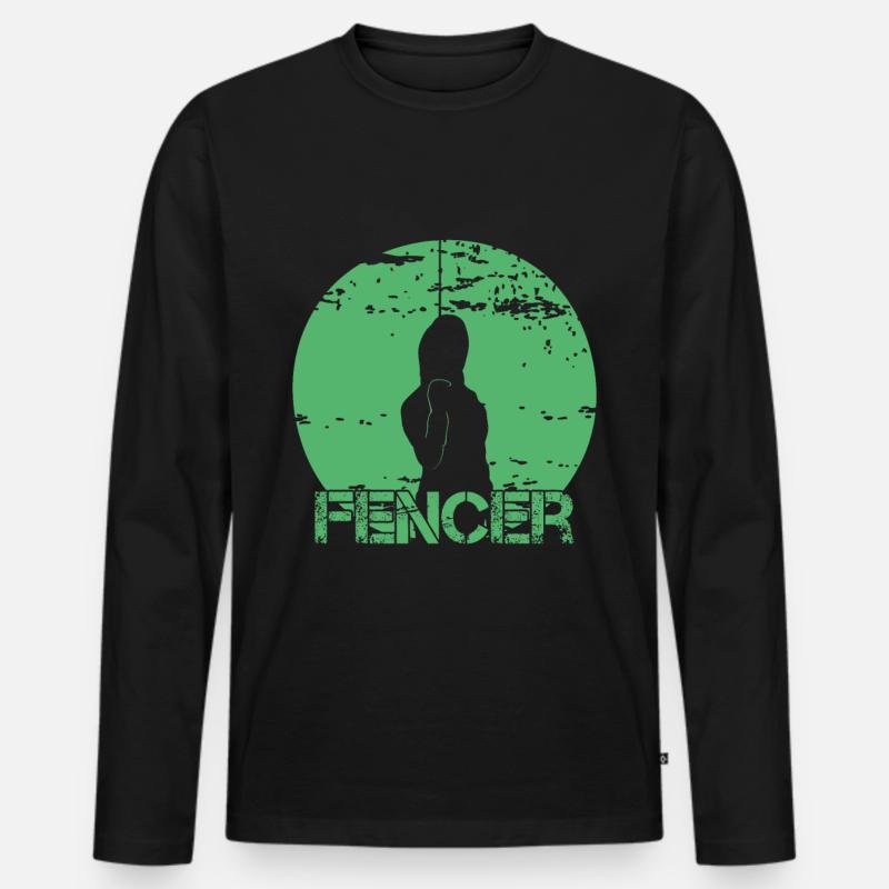 Fechten - Männer Premium Bio Langarmshirt - Schwarz